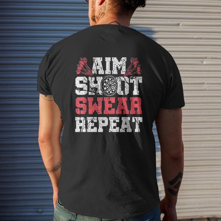 Aim Swear Repeat V2 Mens Back Print T-shirt Gifts for Him