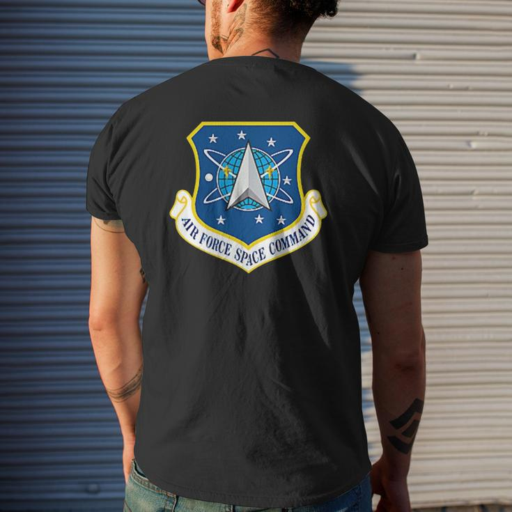 Air Force Space Command Afspc Military Veteran Insignia Mens Back Print T-shirt Gifts for Him
