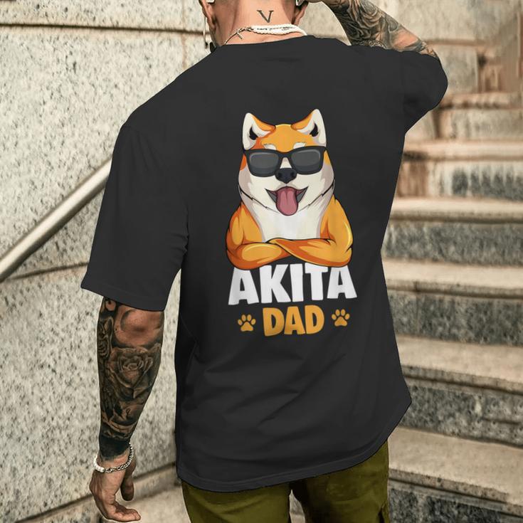 Akita Dog Papa T-Shirt mit Rückendruck Geschenke für Ihn