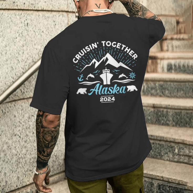 Alaska Cruise 2024 Family Friends Group Travel Matching Men's T-shirt Back Print Gifts for Him
