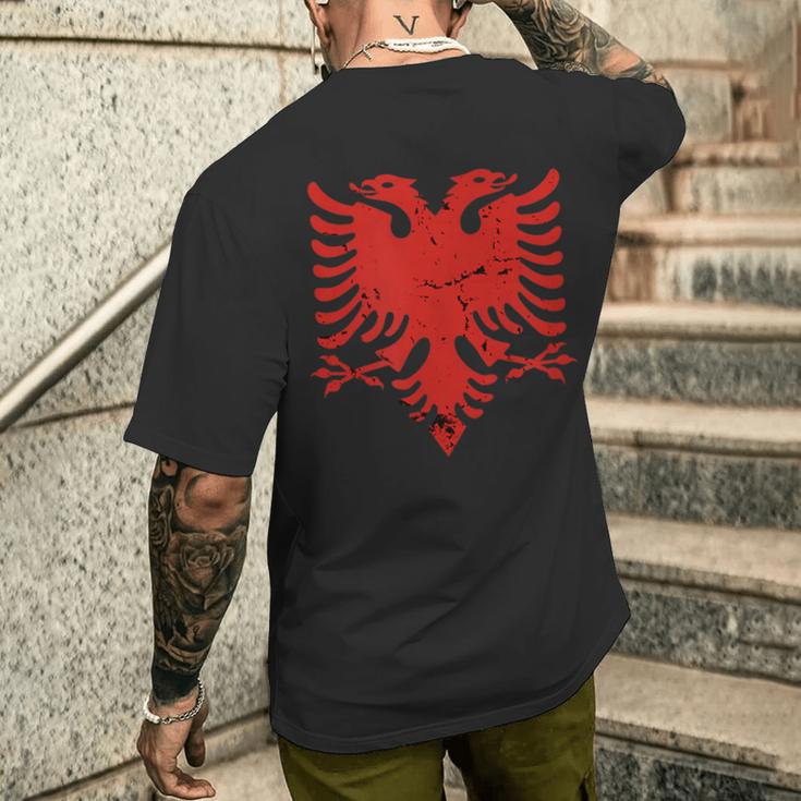 Albania Flag Albanian Eagle Albania T-Shirt mit Rückendruck Geschenke für Ihn