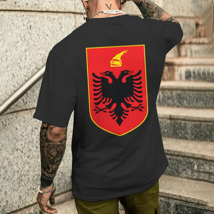 Albania Flag Red & Albanian Eagle S T-Shirt mit Rückendruck Geschenke für Ihn