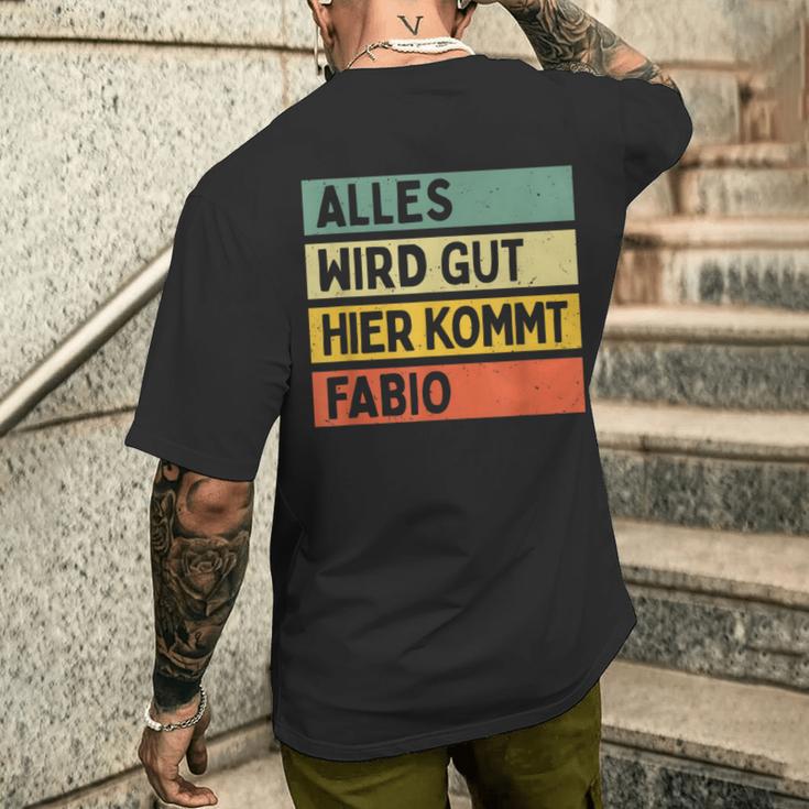 Alles Wird Gut Hier Kommt Fabio Retrointage Saying T-Shirt mit Rückendruck Geschenke für Ihn