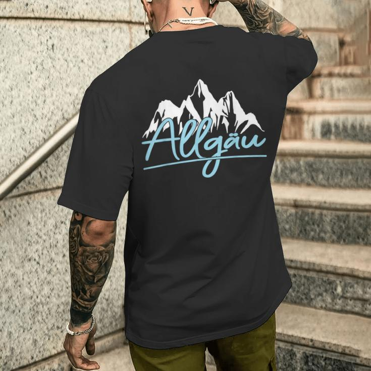 Allgäu Berge Wandern Klettern T-Shirt mit Rückendruck Geschenke für Ihn