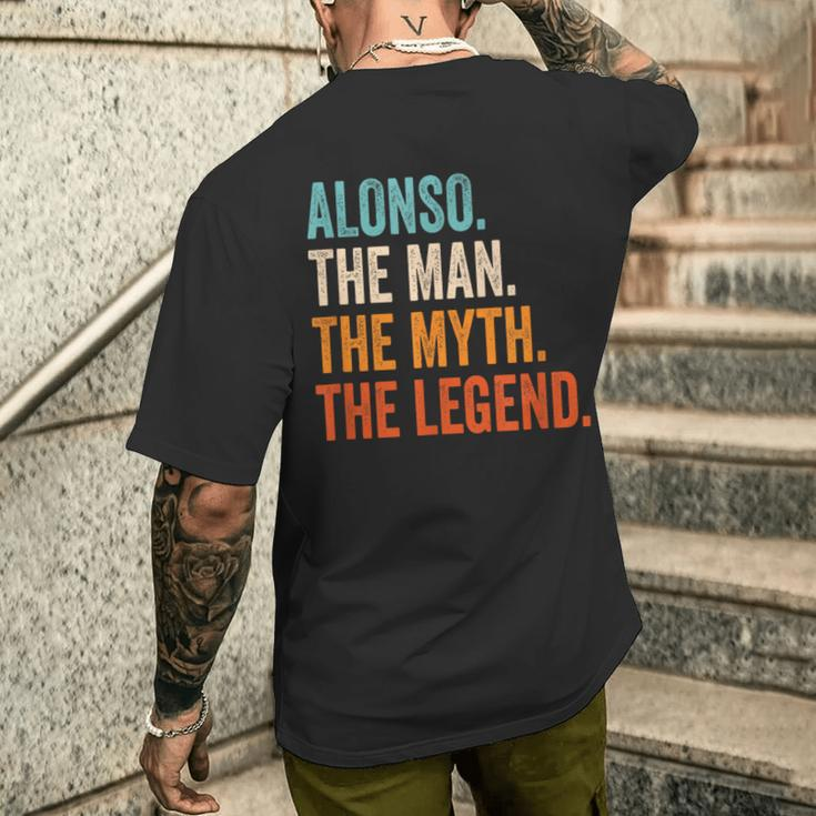 Alonso The Man The Myth The Legend First Name Alonso Men's T-shirt Back Print Gifts for Him
