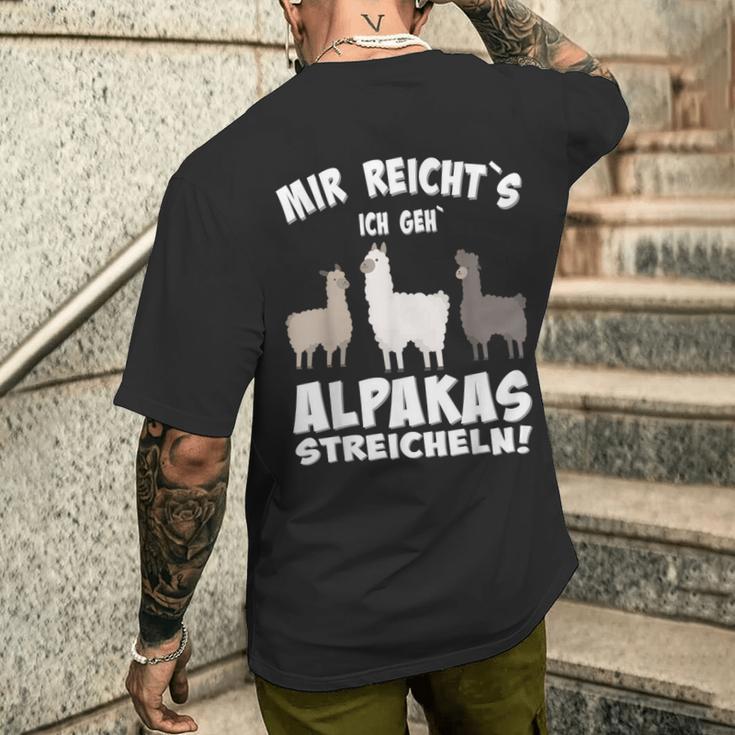 Alpaca And Lamas Mir Reichts Ich Geh Alpacas Streicheln T-Shirt mit Rückendruck Geschenke für Ihn