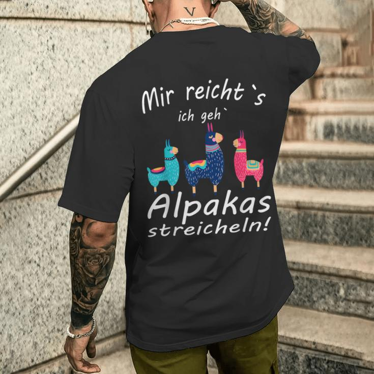 Alpaca And Lamas Mir Reichts Ich Geh Alpacas Strokes T-Shirt mit Rückendruck Geschenke für Ihn