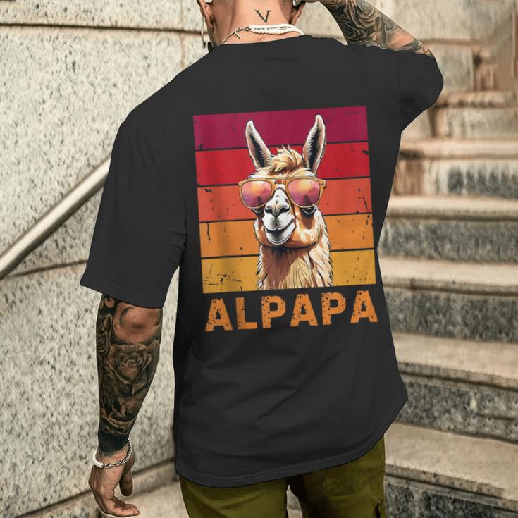 Alpapa Alpaka Fan Lama Fan Liebhaberatertag Tiere Papa T-Shirt mit Rückendruck Geschenke für Ihn