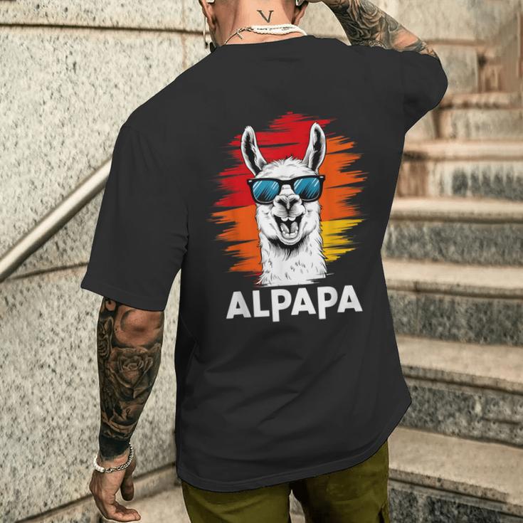 Alpapa Alpaka Lama Fan Liebhaber Dad Frischgebackenerater T-Shirt mit Rückendruck Geschenke für Ihn