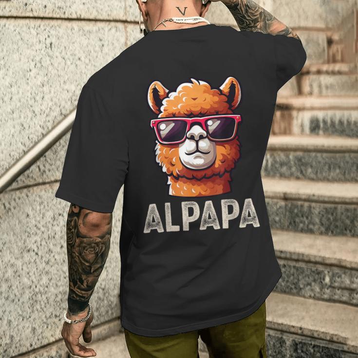 Alpapa Alpaka Lamaatertagsgeschenk Papa Spruchatertag T-Shirt mit Rückendruck Geschenke für Ihn