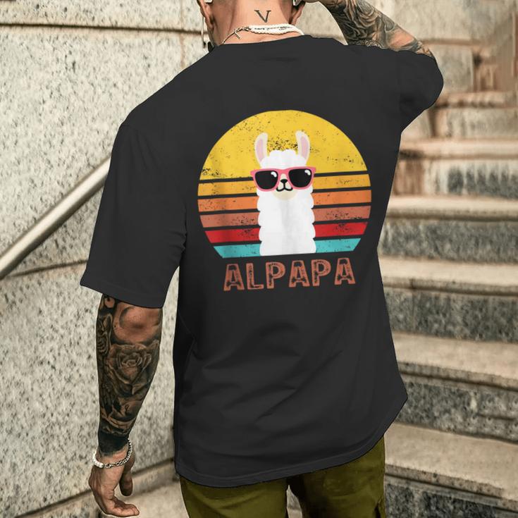 Alpapa Alpakaatertag Bester Papaater Fan Lamaatertag T-Shirt mit Rückendruck Geschenke für Ihn