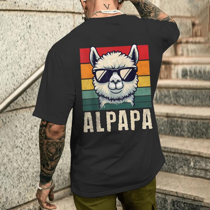 Alpapaatertag Bester Papa Alpaka-Liebhaber Sonnenbrille T-Shirt mit Rückendruck Geschenke für Ihn