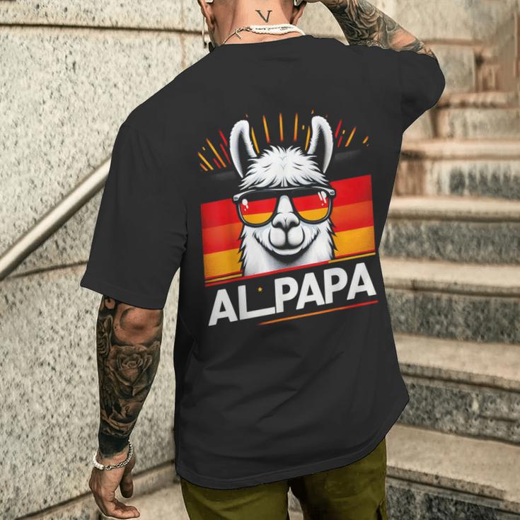 Alpapaatertag Papa Alpaka Retrointage Deutschland Flagge T-Shirt mit Rückendruck Geschenke für Ihn