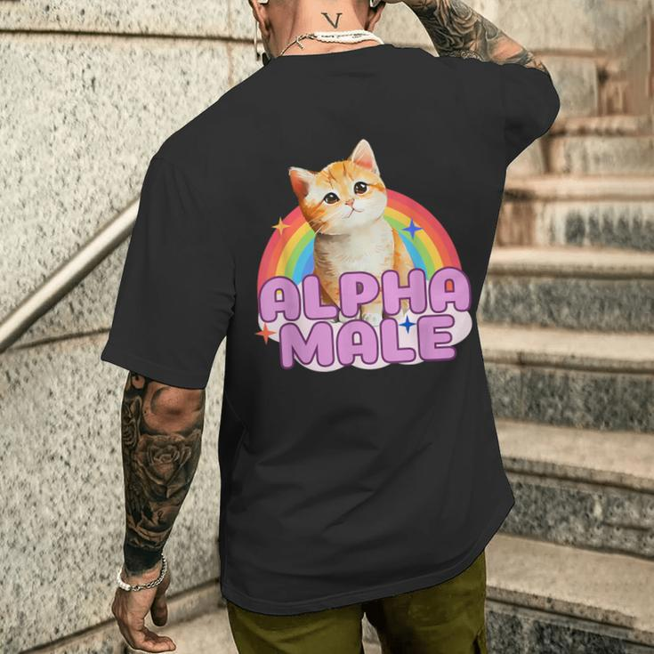 Alpha Male Cat Kitten T-Shirt mit Rückendruck Geschenke für Ihn