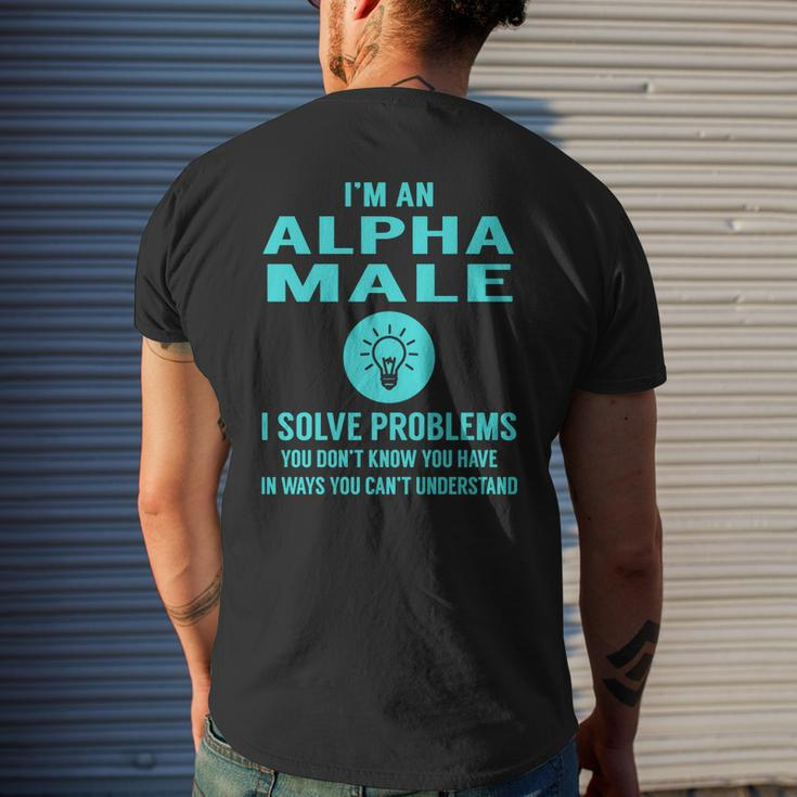 Alpha Male I Solve Problem Job Title Shirts Mens Back Print T-shirt Gifts for Him