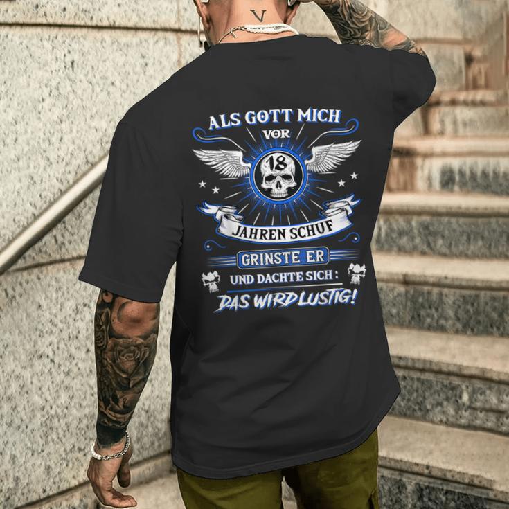 Als Gott Michor 18 Jahren Schuf Grinste Er 18Th Birthday S T-Shirt mit Rückendruck Geschenke für Ihn