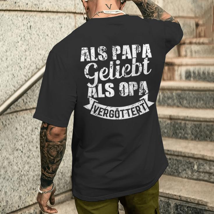 Als Papa Geliebt Als Opaergöttert Großvater Männer Herren T-Shirt mit Rückendruck Geschenke für Ihn