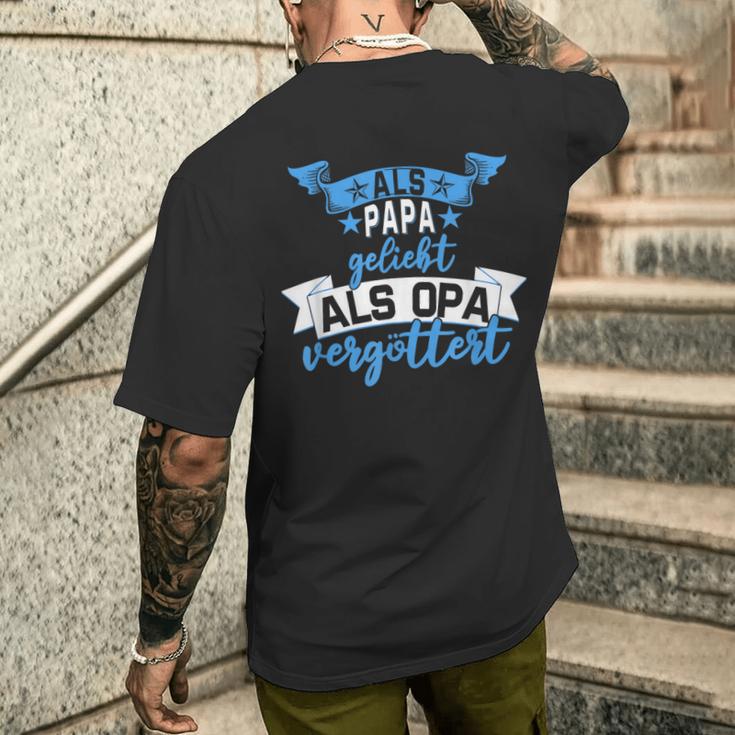 Als Papa Liebt Als Opaergöttert T-Shirt mit Rückendruck Geschenke für Ihn