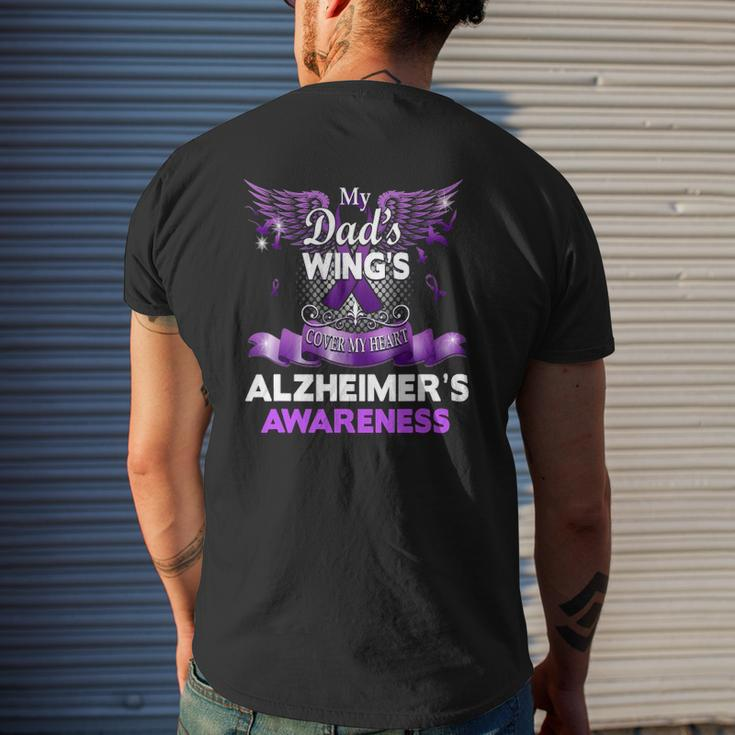 Alzheimer's Awareness Products Dad's Wings Memorial Mens Back Print T-shirt Gifts for Him