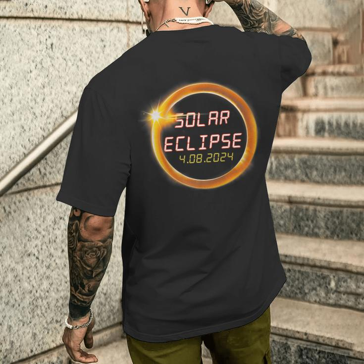America April 8 Total Solar Eclipse 2024 Usa Map Totality Men's T-shirt Back Print Gifts for Him