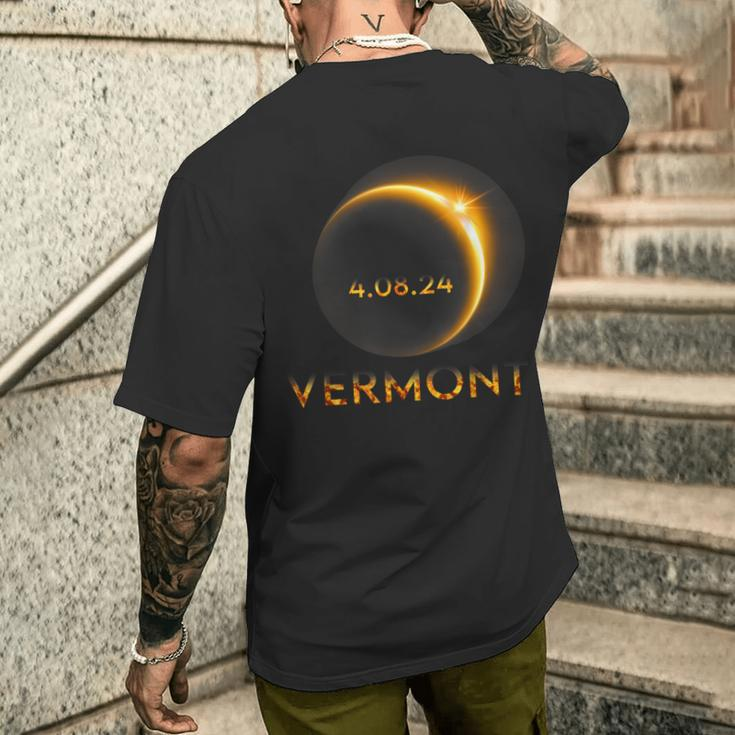 America Total Solar Eclipse 2024 Vermont 04 08 24 Usa Men's T-shirt Back Print Gifts for Him
