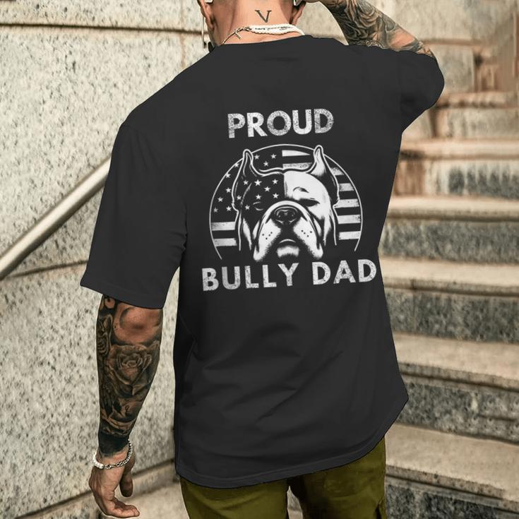 American Bully Xl Unterstützung Der Rasse Stolzer Bully Papa T-Shirt mit Rückendruck Geschenke für Ihn