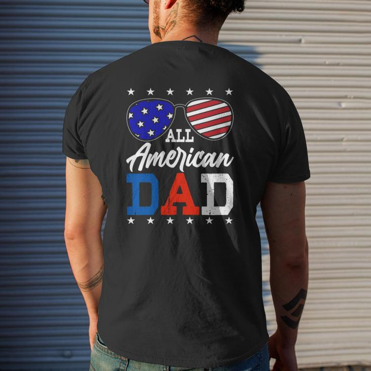 All American Dad 4Th Of July American Flag Sunglasses Usa Father's Day Mens Back Print T-shirt Gifts for Him