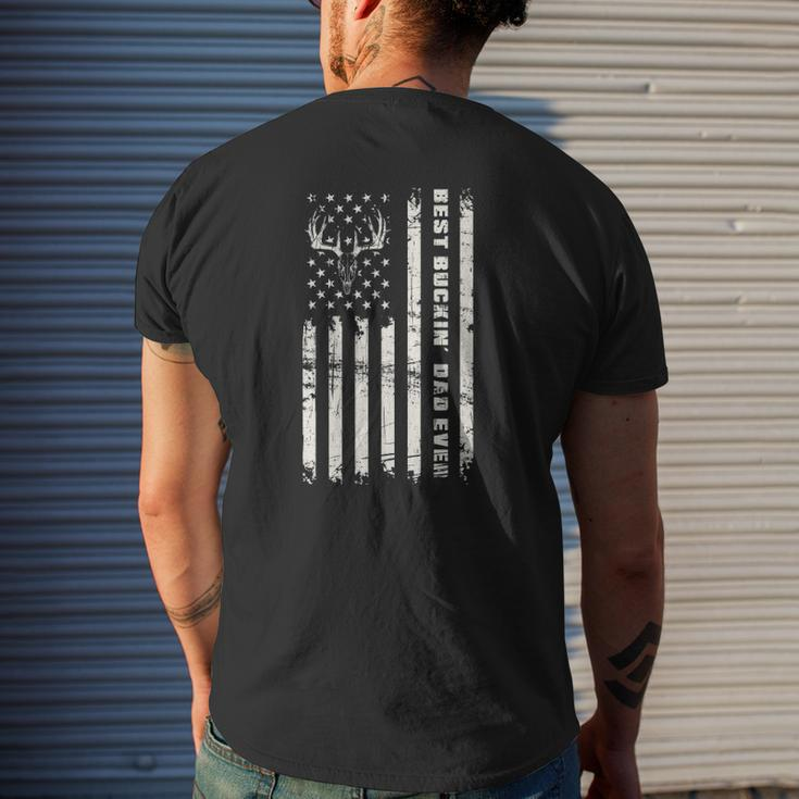 American Flag Best Buckin' Dad Ever Deer Hunter Mens Back Print T-shirt Gifts for Him