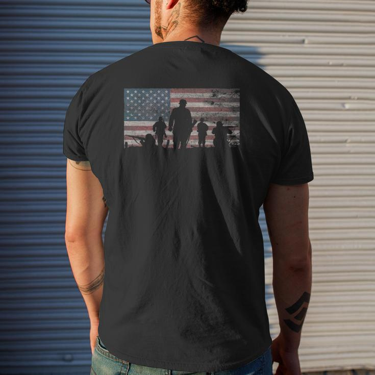 American Flag Military Veteran Appreciation Mens Back Print T-shirt Gifts for Him