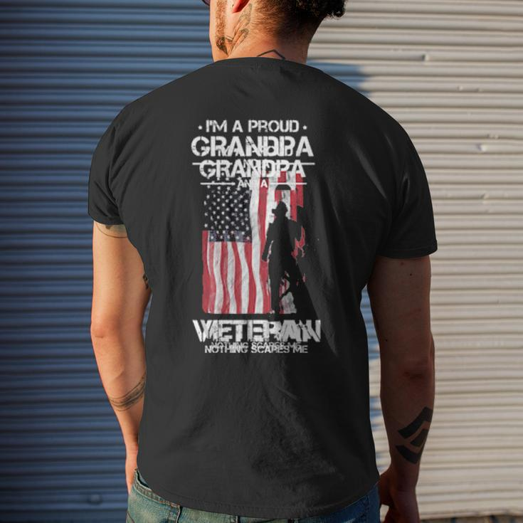 American Flag Us Grandpa Vet Veterans Day Mens Back Print T-shirt Gifts for Him