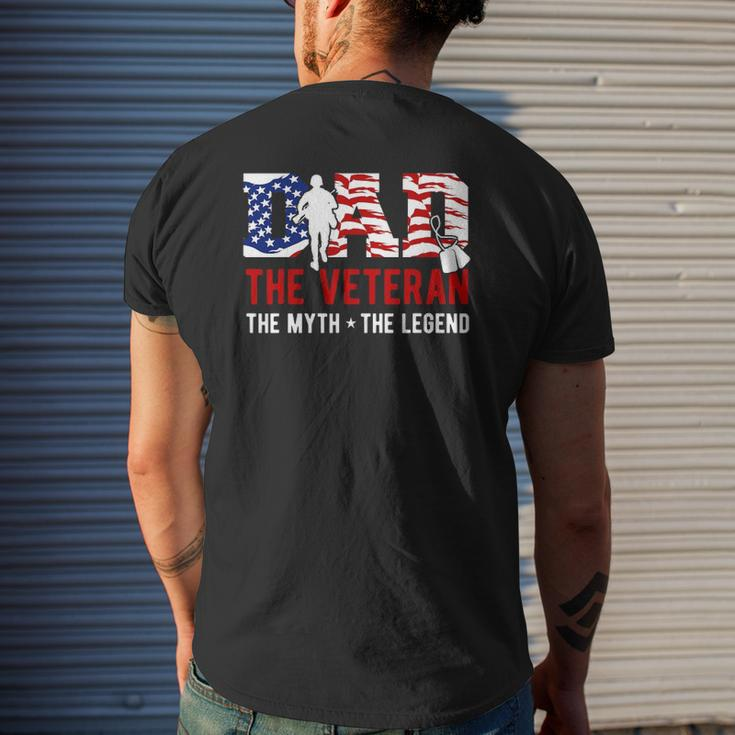 American Veteran Grandpa Dad Veteran Myth Legend Mens Back Print T-shirt Gifts for Him
