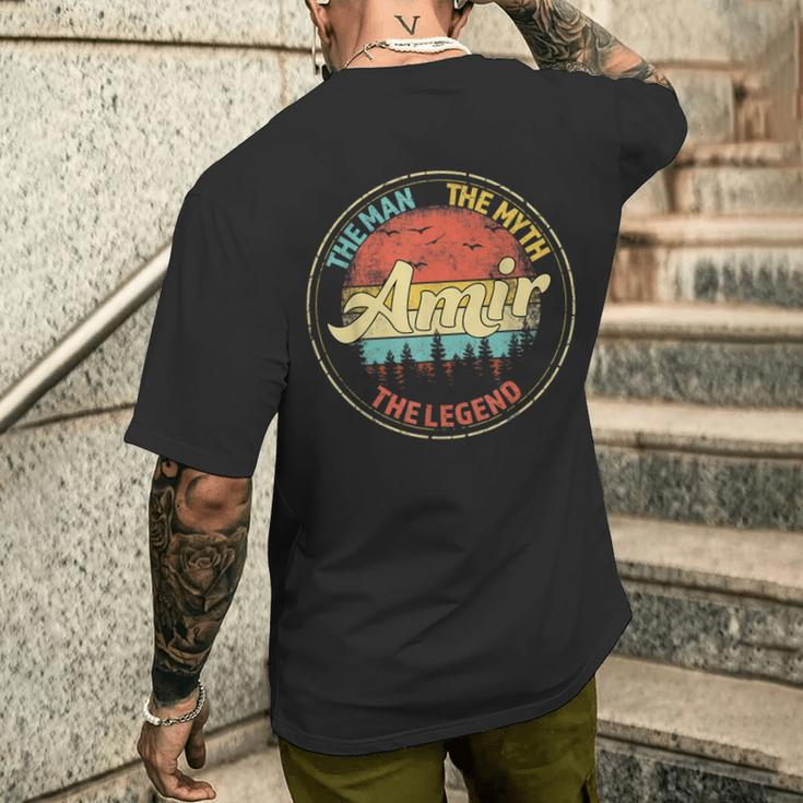 Amir The Man The Myth The Legend Personalisierter Name T-Shirt mit Rückendruck Geschenke für Ihn