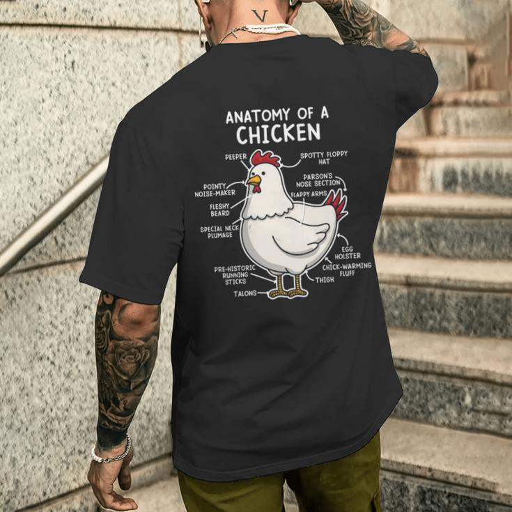 Anatomy Of A Chicken Country Farm Women Girl Men's T-shirt Back Print Gifts for Him