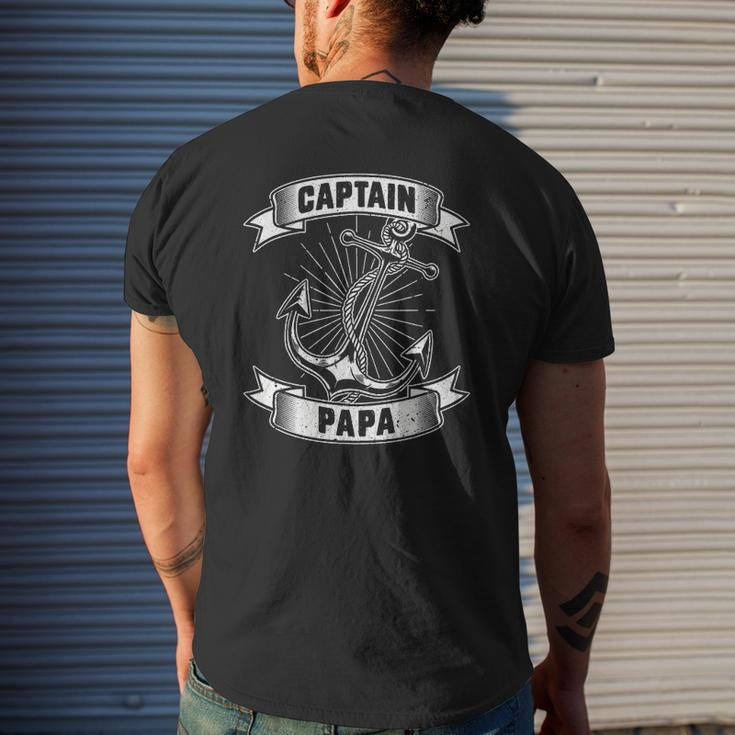Anchor Papa Sailor Fathers Day Sailing Mens Back Print T-shirt Gifts for Him
