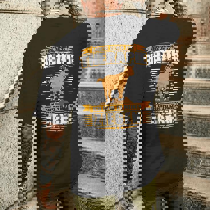 Andere Gehen Zur Therapie Ich Gehe Zu Meinen Ziegen Black T-Shirt mit Rückendruck Geschenke für Ihn