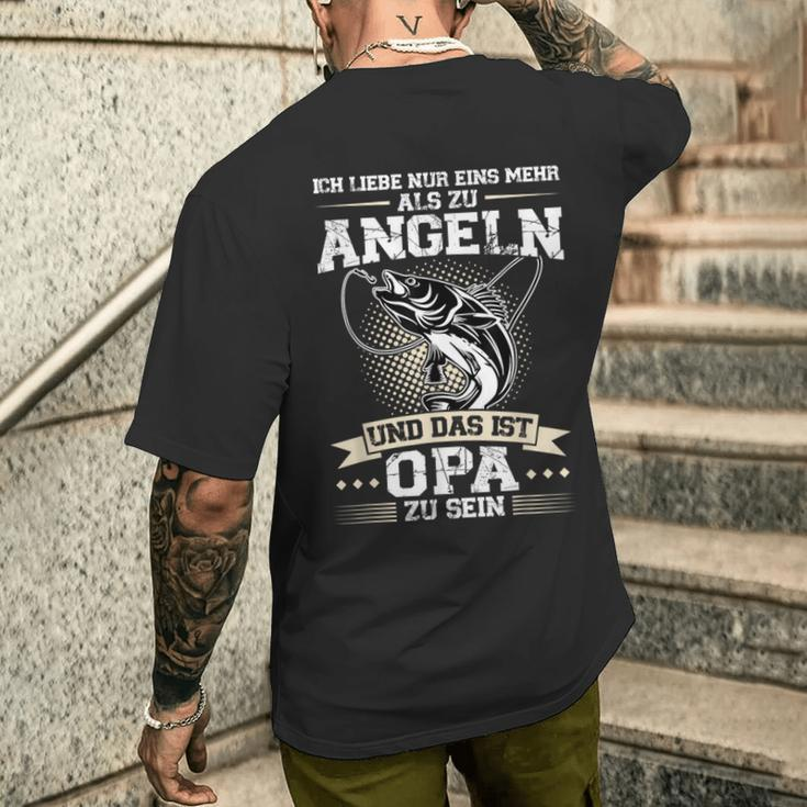 Angler Opa Fishing And Das Ist Opa Zu Sein S T-Shirt mit Rückendruck Geschenke für Ihn
