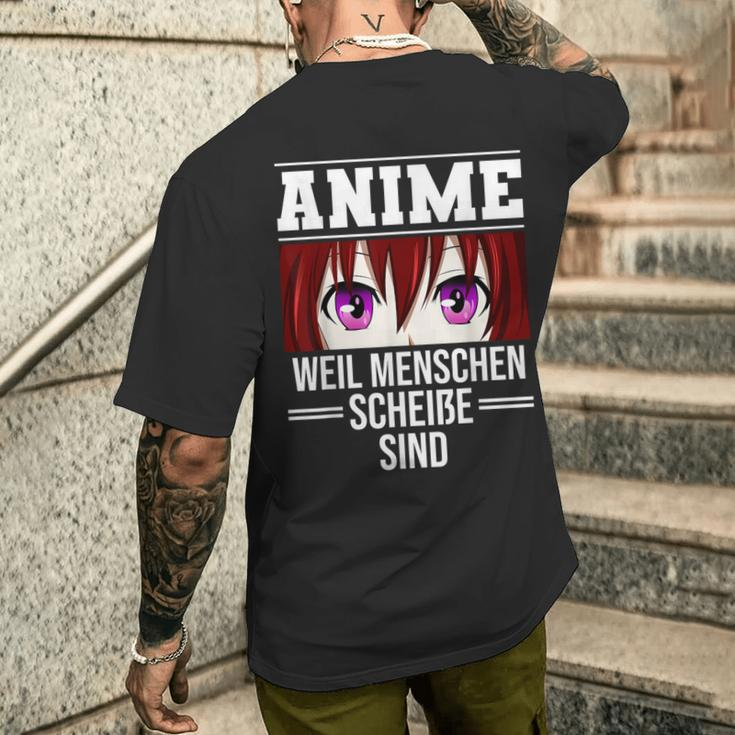 Anime Weil Menschen Scheiße Sind S T-Shirt mit Rückendruck Geschenke für Ihn