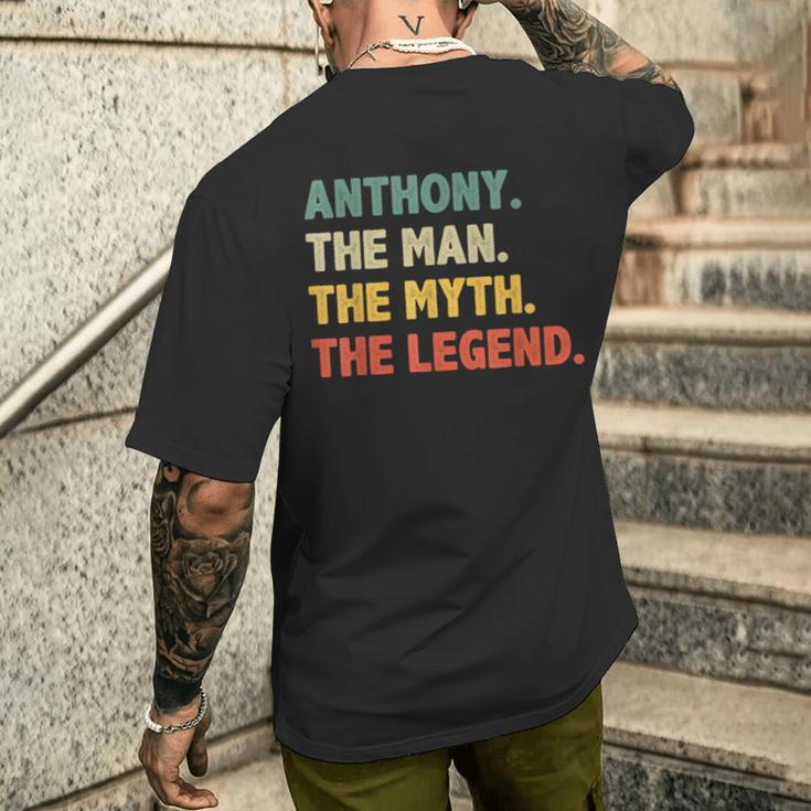 Anthony The Man The Myth The Legend Vintage For Anthony Men's T-shirt Back Print Funny Gifts