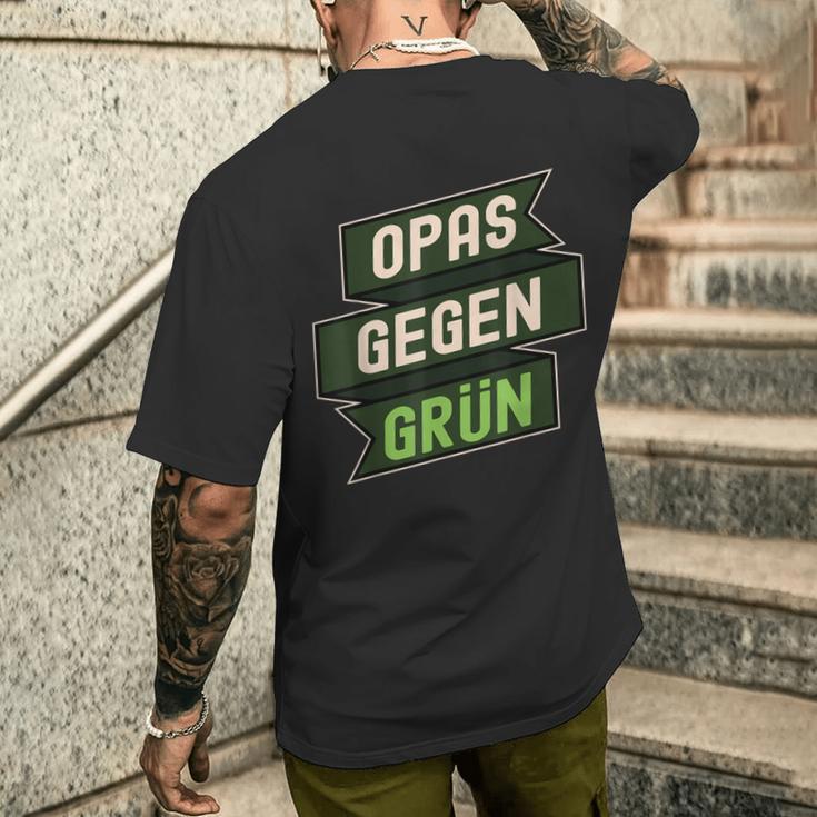 Anti Grünen Spruch Nein Danke Opas Gegen Grün T-Shirt mit Rückendruck Geschenke für Ihn