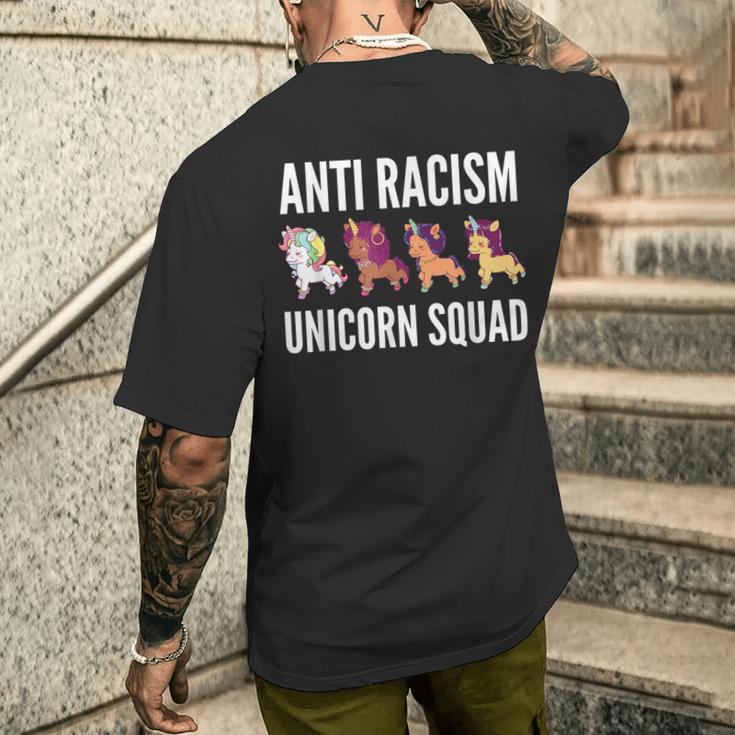 Anti Rassism Unicorn Squad No Racism Anti-Racism T-Shirt mit Rückendruck Geschenke für Ihn