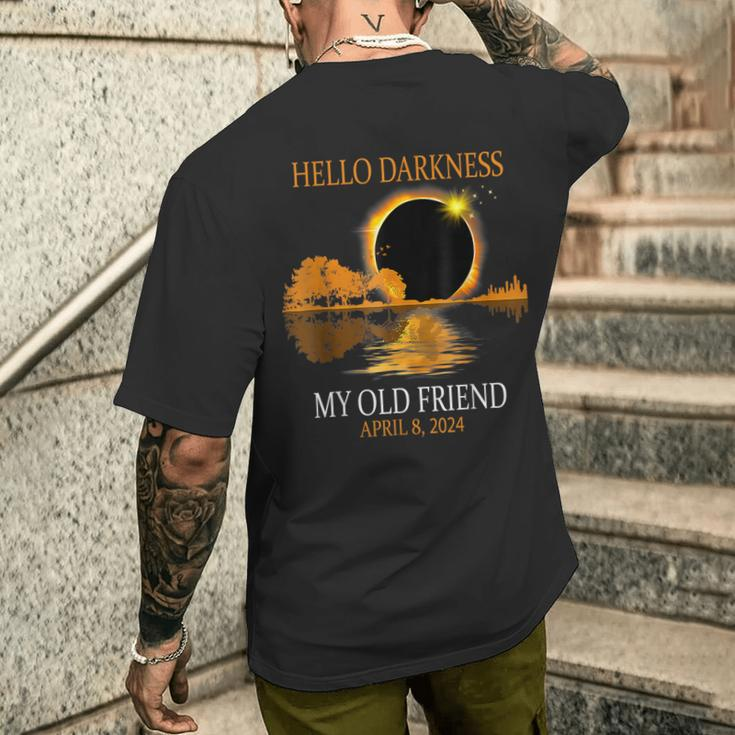 April 8 2024 Hello Darkness My Old Friend Eclipse Men's T-shirt Back Print Gifts for Him