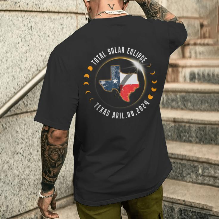 April 8 2024 Total Solar Eclipse Texas Path Of Totality Men's T-shirt Back Print Gifts for Him