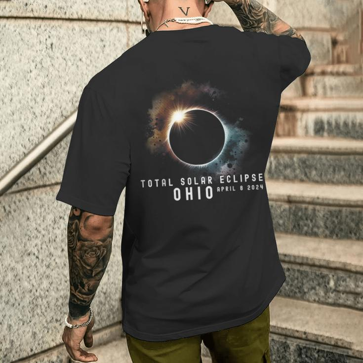 April 9 2024 Eclipse Solar Total Ohio Eclipse Lover Watching Men's T-shirt Back Print Gifts for Him