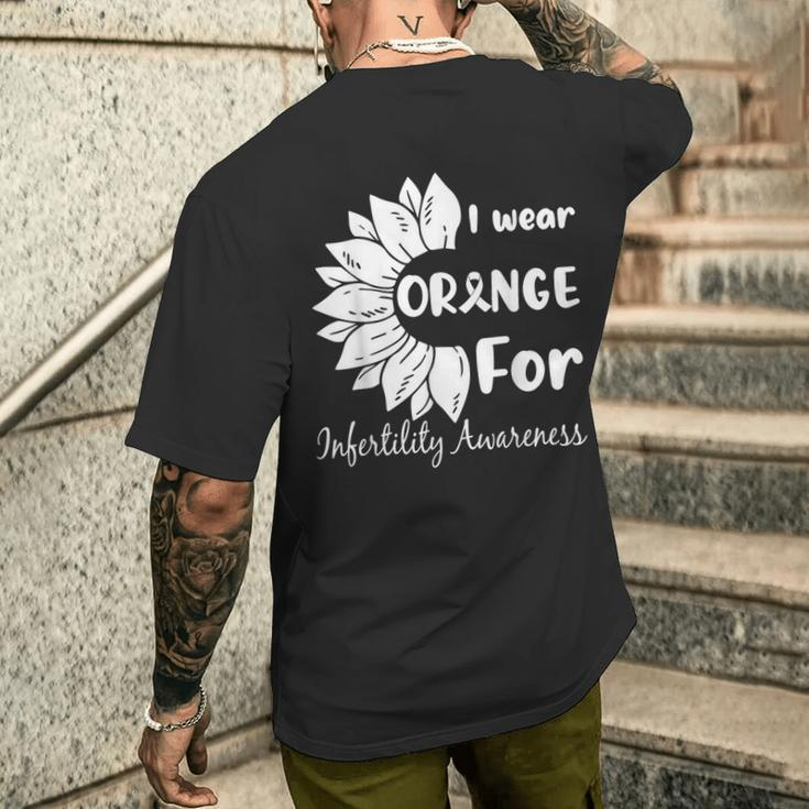 In April We Wear Orange Infertility Awareness Sunflower Men's T-shirt Back Print Gifts for Him