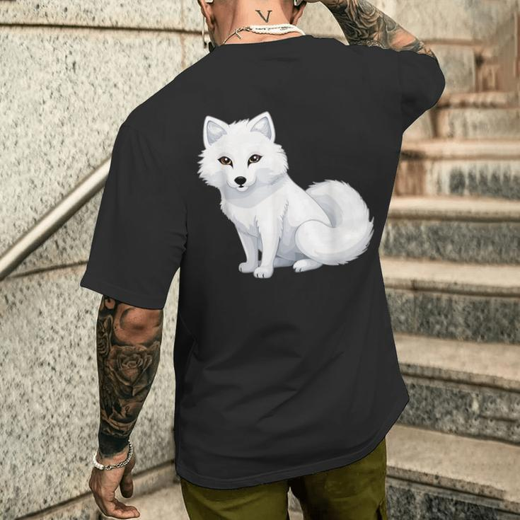 Arctic Fox Artic Animals Cute Artic Fox Lover Pajamas Men's T-shirt Back Print Gifts for Him