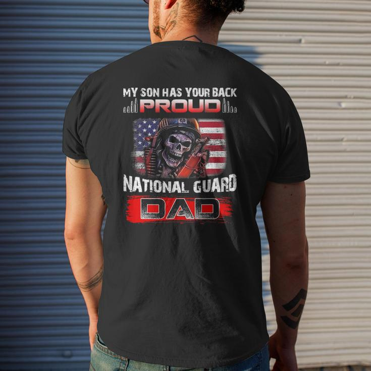 Army Dad My Son Has Your Back Proud National Guard Dad Mens Back Print T-shirt Gifts for Him