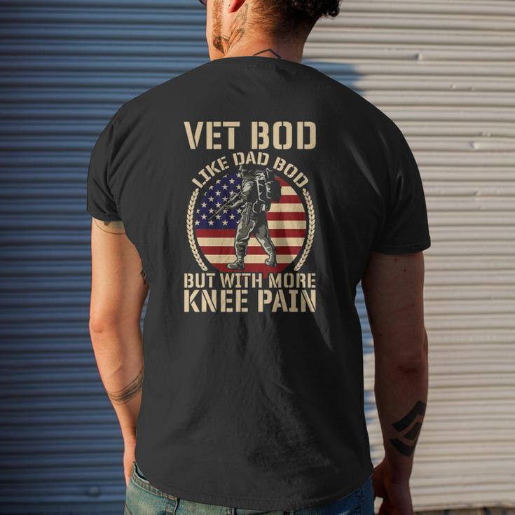 Army Navy Military I Veterans Day Vet Bod Like A Dad Bod Mens Back Print T-shirt Gifts for Him