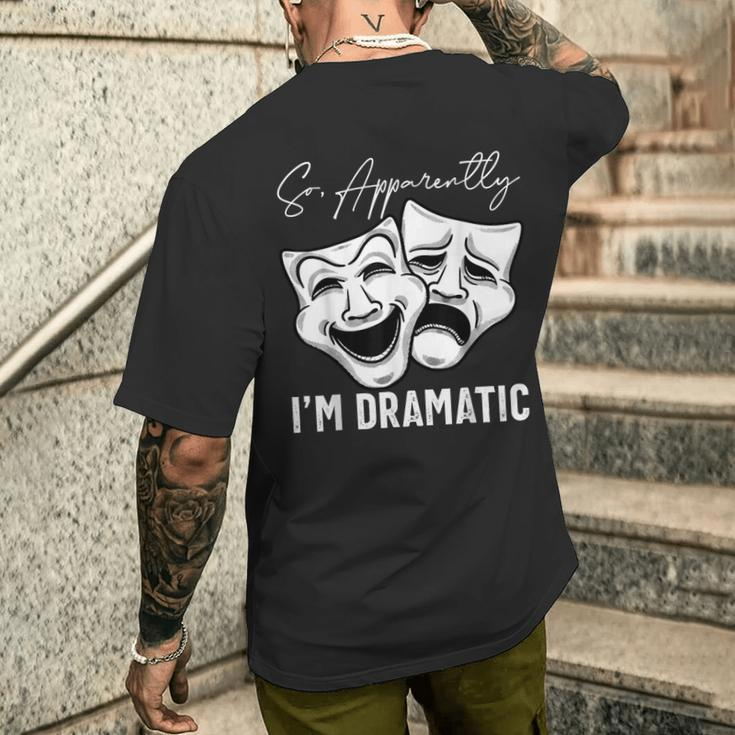 Theater Lover Drama Student Musical Actor Drama Men's T-shirt Back Print Gifts for Him