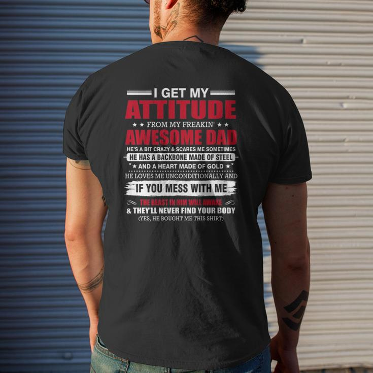 I Get My Attitude From My Freaking Awesome Dad Family Mens Back Print T-shirt Gifts for Him