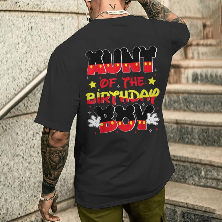 Aunt Of The Birthday Boy Mouse Family Matching Men's T-shirt Back Print Gifts for Him